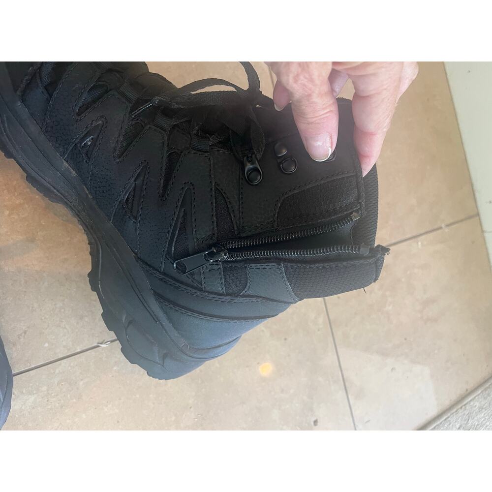 Tactical Performance Black Leather Combat Boots Men 8.5 Utility Workwear Outdoor - Picture 8 of 12